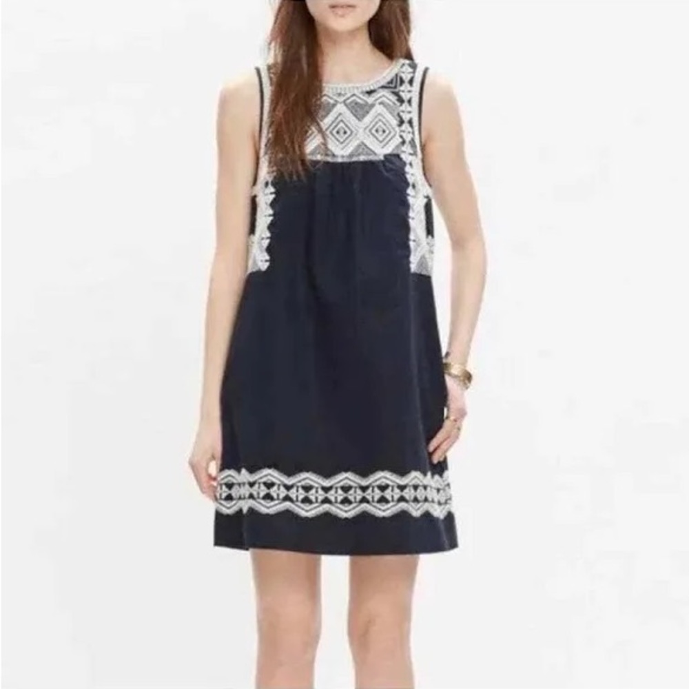 Madewell Dress XS Women’s | Madewell Stitchtake Women’s Sleeveless Dress Navy - Picture 13 of 13